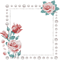 soave frame vintage animated pearl  pink teal - 免费动画 GIF