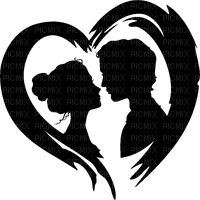 tube love coeur black - PNG gratuit