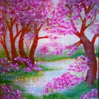 spring blossom background - GIF animé gratuit