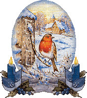 Winter Bird Snowglobe - Ingyenes animált GIF