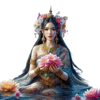 loly33 femme asiatique fleur - zdarma png