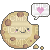cute chocolate chip cookie with speech bubble - GIF animasi gratis