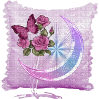 Pink Purple Moon Pillow Animated