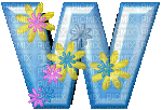 W floral - Бесплатный анимированный гифка