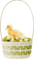 Basket.Eggs.Duck.Yellow.Green.Pink.White - png gratuito