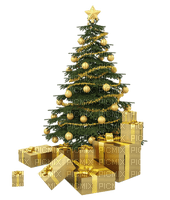 christmas tree arbre baum fir tanne sapin balls kugeln   rouleau ball tube   christmas noel xmas weihnachten Navidad рождество natal gold gift present - PNG gratuit