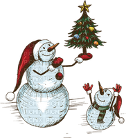 Kaz_Creations Christmas Deco Tree Snowmen Snowman - PNG gratuit