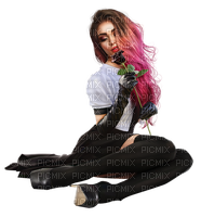 kikkapink woman gothic rose - δωρεάν png