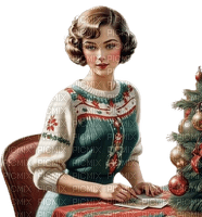 frau, woman, femme, winter, vintage, christmas - PNG gratuit