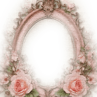 frame vintage pink flowers - Free PNG