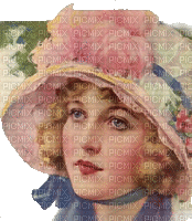 vintage lady woman hat - GIF animé gratuit