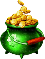 Pot.Coins.Green.Brown.Gold - Free PNG