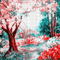 soave background animated spring painting garden - 免费动画 GIF