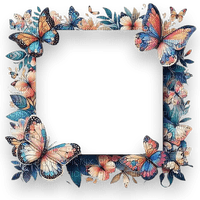 Frame.Butterfly.Cadre papillon.Victoriabea - Free PNG