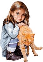 flicka-katt-barn-girl-cat - PNG gratuit