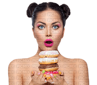 woman with donuts by nataliplus - nemokama png