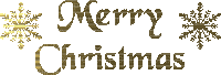 merry christmas text animated  gold