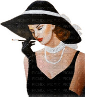 soave woman vintage fashion hat pearl smoke black - Free PNG