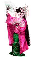 Asian.Woman.Pink.Green - png grátis