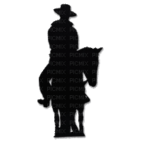 Cowboy On Horse Silhouette - Free animated GIF
