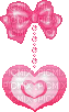cute pink bow heart chain gif - Free animated GIF