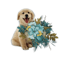 Kaz_Creations Dogs Dog Pup 🐶Flowers - PNG gratuit