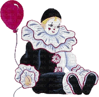 Pierrot z balonem... - Besplatni animirani GIF
