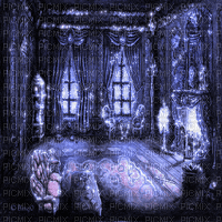 Y.A.M._Fantasy interior background blue - Безплатен анимиран GIF