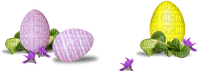 Eggs.Flowers.Purple.Yellow.Green - 免费PNG