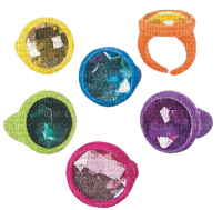 colorful gem rings - zdarma png