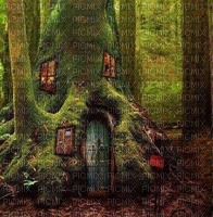 forest tree house fantasy paintinglounge - png ฟรี