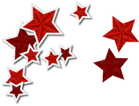 Red stars deco - nemokama png