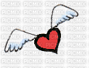 Flying heart with wings gif - GIF animasi gratis