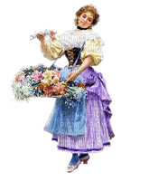 dama  vende flores vintage dubravka4 - фрее пнг