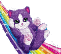 Purple cat on rainbow, Lisa Frank