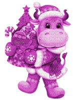 Y.A.M._New year cow purple - gratis png