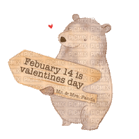 February 14.Valentine's day.Bear.Love.Victoriabea - Zdarma animovaný GIF
