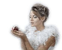 Woman Winter White Red Apple Snow - Bogusia