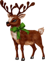 Reindeer.Brown.White.Green - ücretsiz png