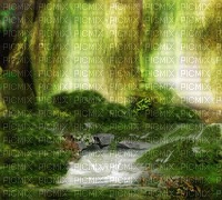 green forest background painting - gratis png