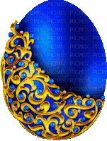 Animated.Egg.Blue.Yellow.Gold - KittyKatLuv65 - Ingyenes animált GIF