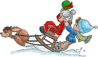 Grandma & sleigh - GIF animado gratis