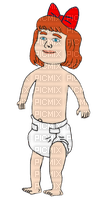 Baby girl with red bow - PNG gratuit