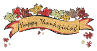 Kaz_Creations Text Logo Happy Thanksgiving - Gratis animerad GIF