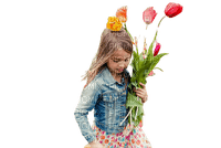 flower,tulip,baby,children - бесплатно png
