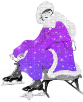 soave woman vintage christmas winter art deco - 免费PNG
