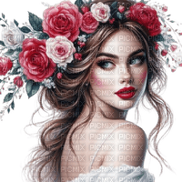 vintage woman illustrated - 無料png