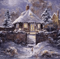 loly33 paysage hiver noel - Безплатен анимиран GIF