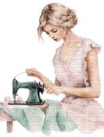 frau, woman, femme, vintage, schneiderin, sewing - PNG gratuit