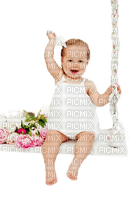 Kaz_Creations Baby Enfant Child Girl Swing Flowers - gratis png